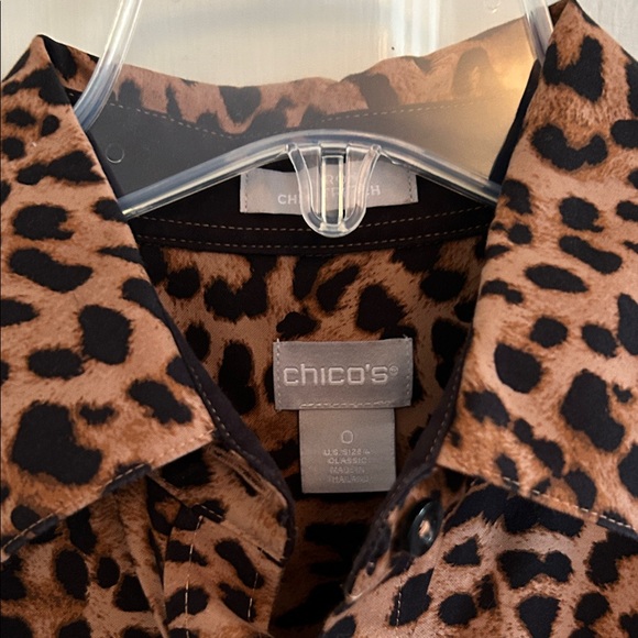 Chico's Brown Animal Print Shirt - Picture 2 of 4